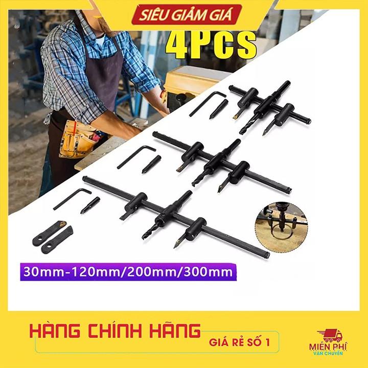 Bộ khoét lỗ gỗ, thạch cao chỉnh cữ 30 -120mm và 30 - 200mm và 30-300mm