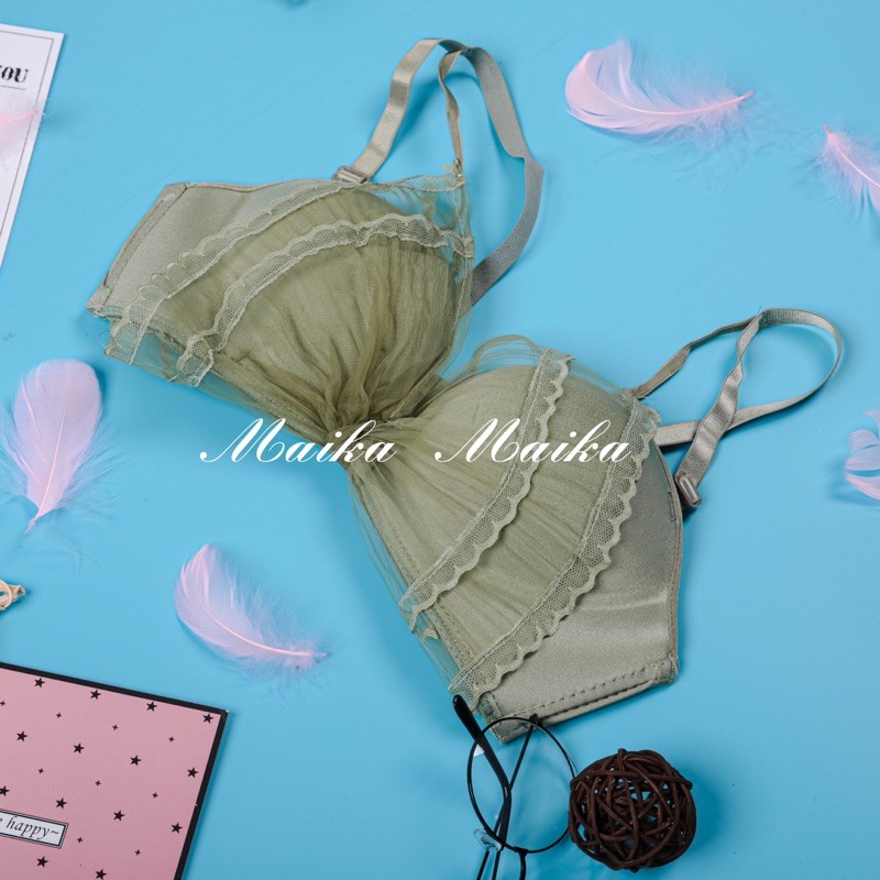 Bộ đồ lót MAIKA Đồ lót nữ cánh chuồn không gọng nâng ngực pha ren cao cấp siêu đẹp, phụ kiện thời trang | BigBuy360 - bigbuy360.vn