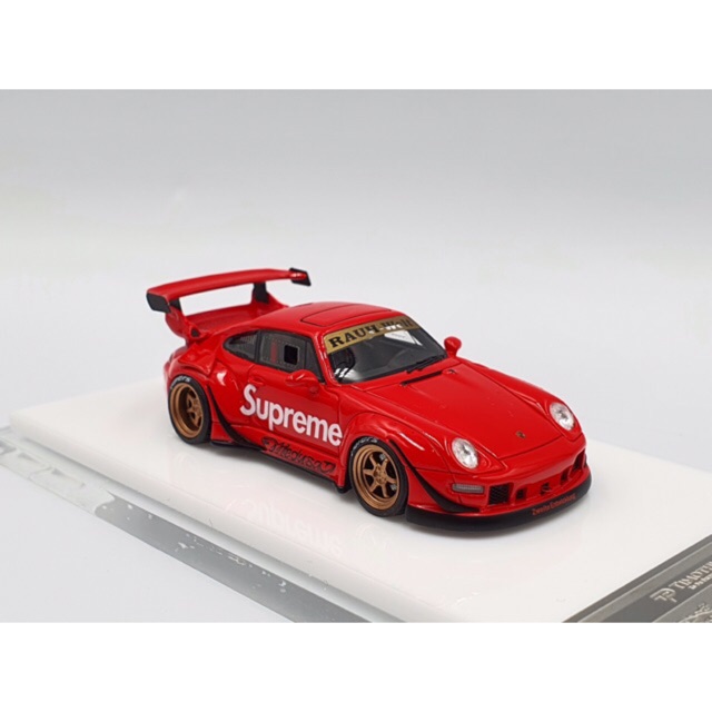 Xe Mô Hình Rauh-Welt Porsche 911 (993) Coupe Superme 1:64 Timothy&amp;Pierre ( Đỏ Superme)