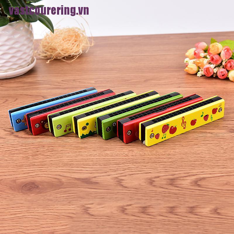 Kèn harmonica 16 lỗ bằng gỗ dễ thương cho bé