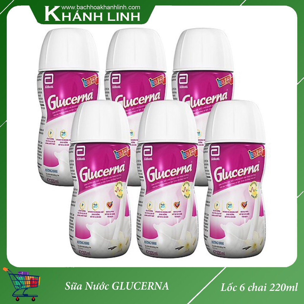 Lốc 6 chai 220ml sữa nước GLUCERNA cho người tiểu đường