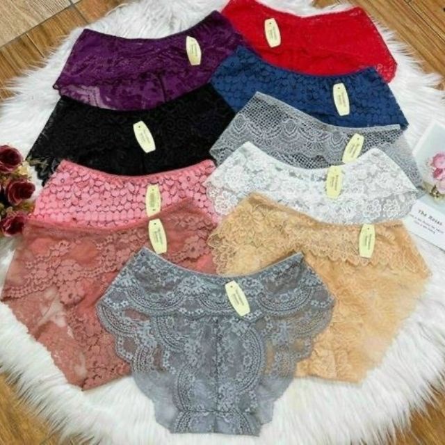 ( Set 5 cái) Quần lót ren sexy quần chíp nữ họa tiết xuyên thấu gợi cảm quyến rũ - sanado