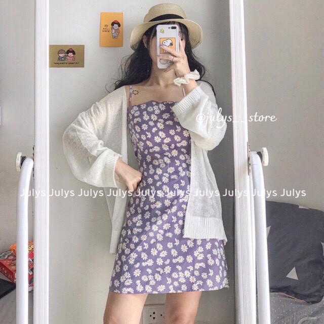 Đầm 2 dây hoa cúc - DV01