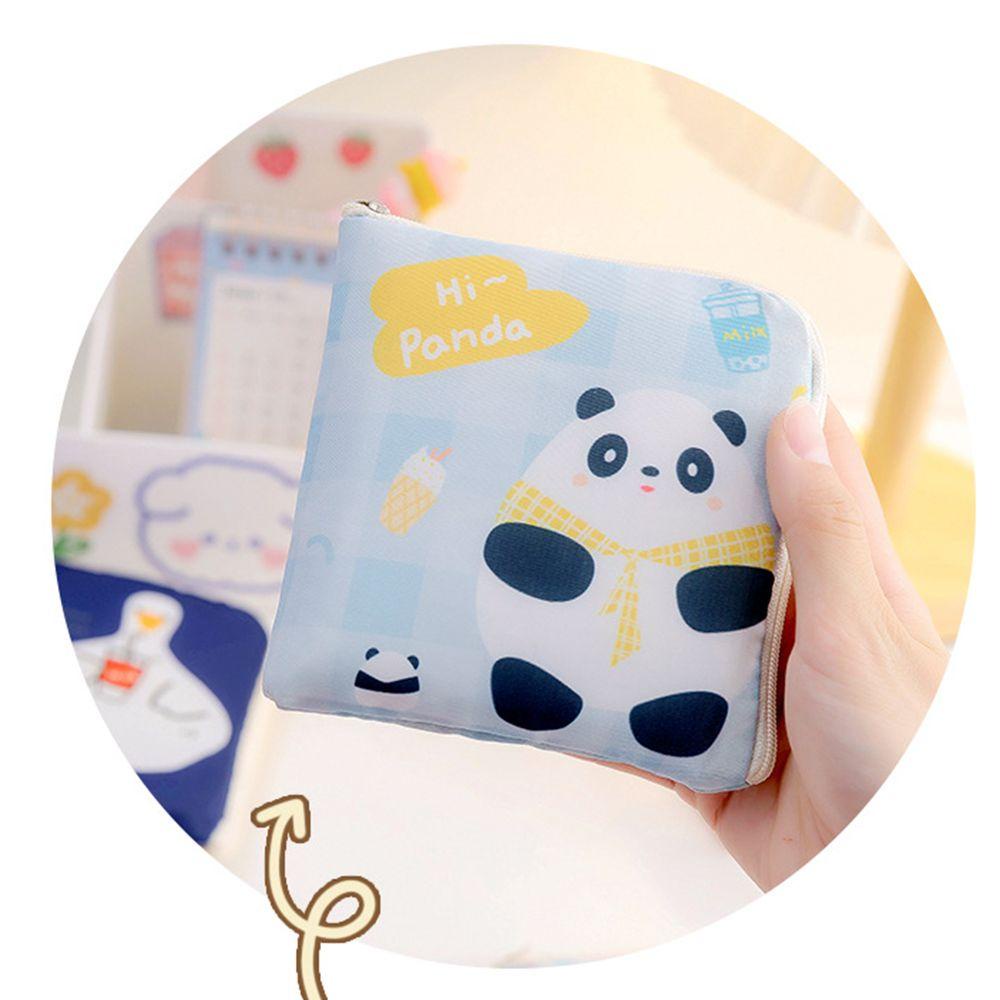 QQMALL Túi Đựng Mỹ Phẩm / Thẻ / Son Môi Mini Hình Vuông Có Khóa Kéo Tiện Lợi
