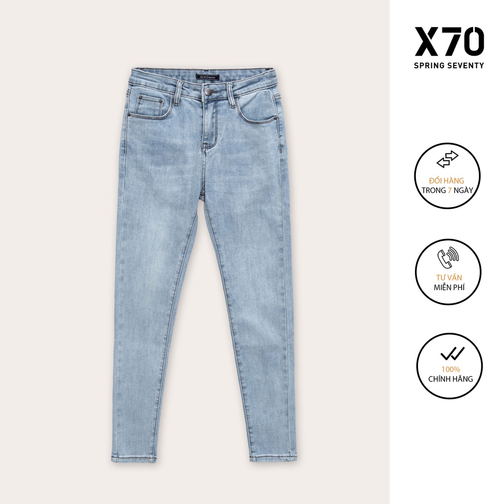 Quần Skinny Jeans Nữ Màu Xanh Bạc Thiết Kế Có Túi Thời Trang X70 - 05740001