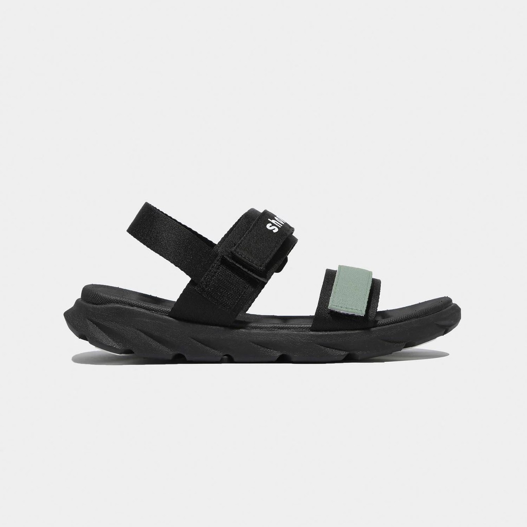 Giày sandal Shondo F6 sport quai ngang đen full kèm dán xé F6S112