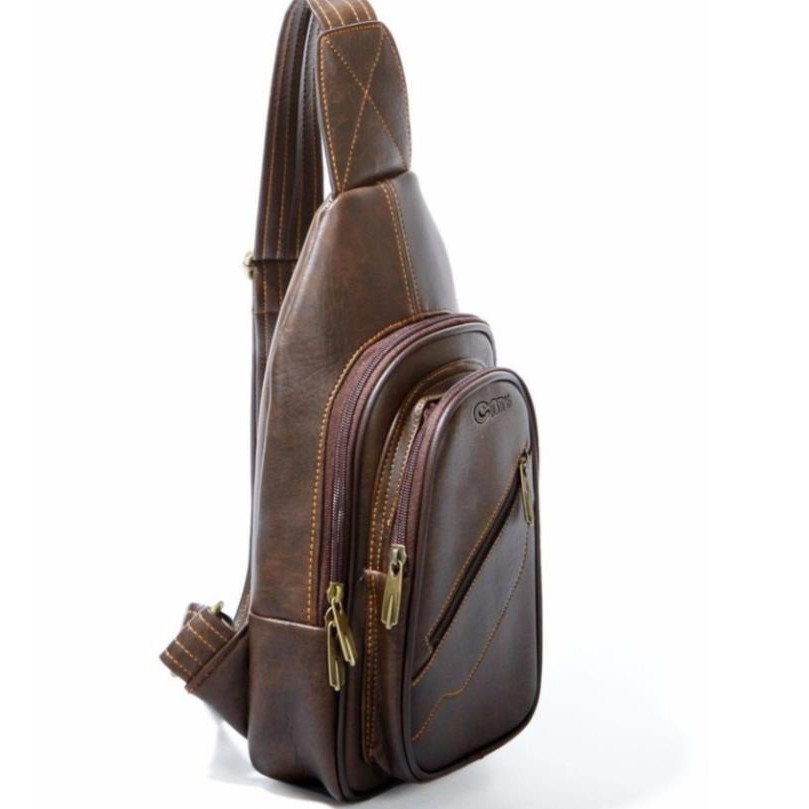 Túi da đeo chéo nam 🔥✔️ FREESHIP✔️🔥CNTS unisex TCU05 nâu phong cách hàn quốc MD05