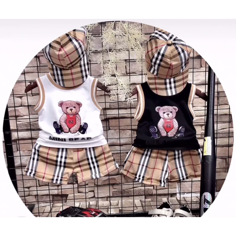 SET ĐỒ BBR 3 chi tiết Cho bé Trai kèm mũ Siêu HOT ngày hè!