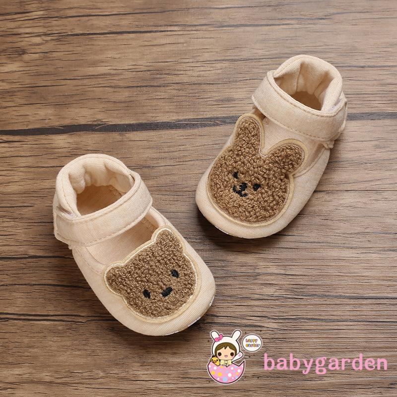 Giày Chống Trượt Thoáng Khí In Hình Thỏ/Gấu Hoạt Hình Cho Bé 0-12 Tháng Tuổi