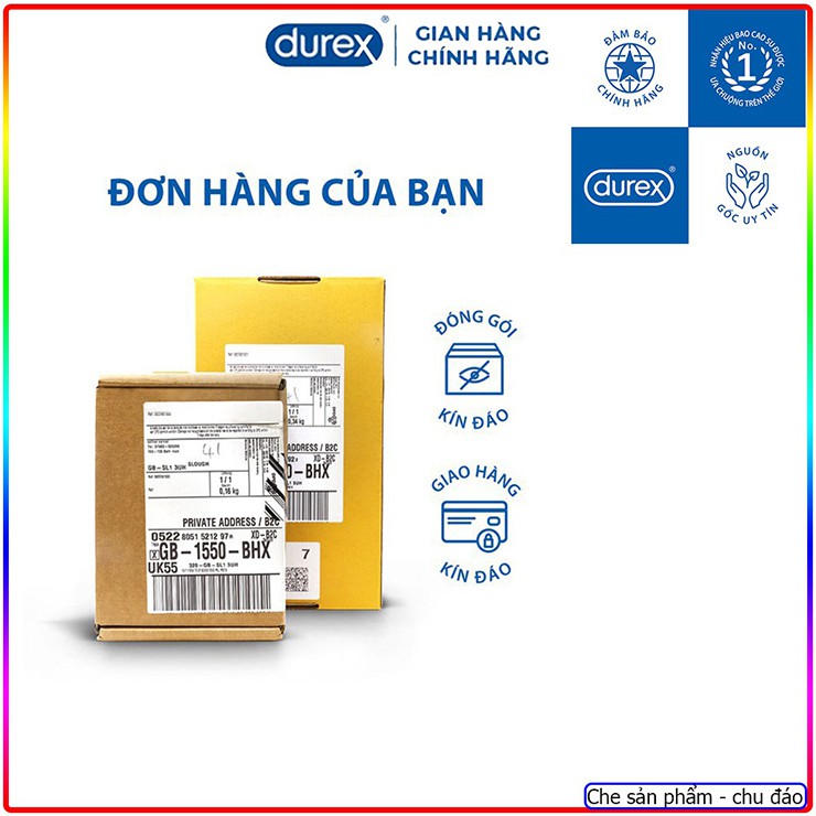 Bao cao su siêu mỏng Durex Iinvisible ( 3Bao/Hộp), BCS Durex Siêu mỏng cho cảm giác chân thật nhất