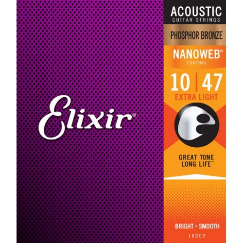 USA Elixir 16002 Nanoweb (10-47) - Dây Đàn Guitar Thùng