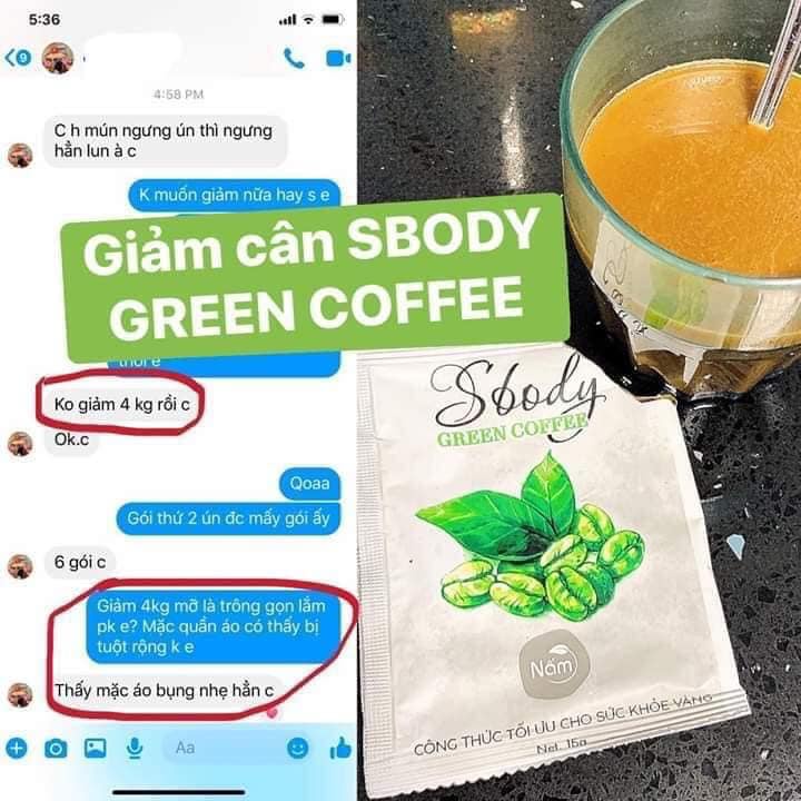 Nấm giảm cân SBody Green Coffee HỘP 12 GÓI CHÍNH HÃNG