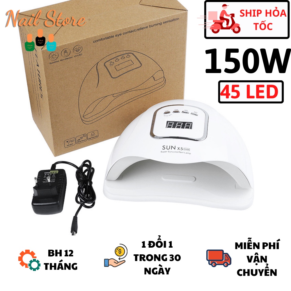Máy Hơ Gel SUN X5 MAX Công Suất Cao 150W 45 LED - Máy Hơ Móng HƠ SIÊU NHANH