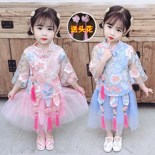 Bộ Đầm Hán Phục Truyền Thống Thêu Họa Tiết Cho Bé Gái 520.vn