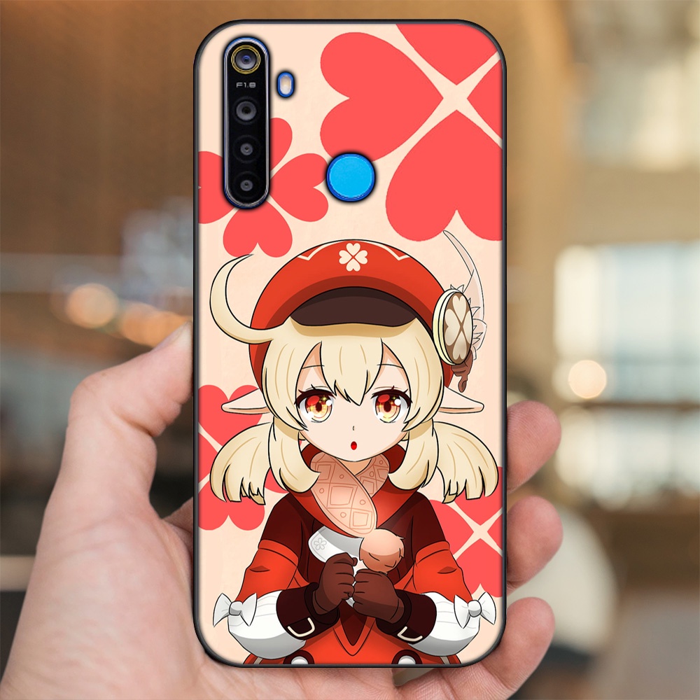 Ốp lưng Realme 5, 5 Pro viền đen in hình Klee Genshin Impact