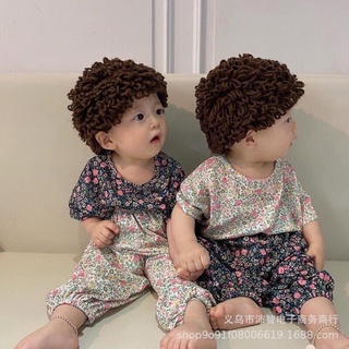 Mũ len giả tóc cho bé trai và bé gái