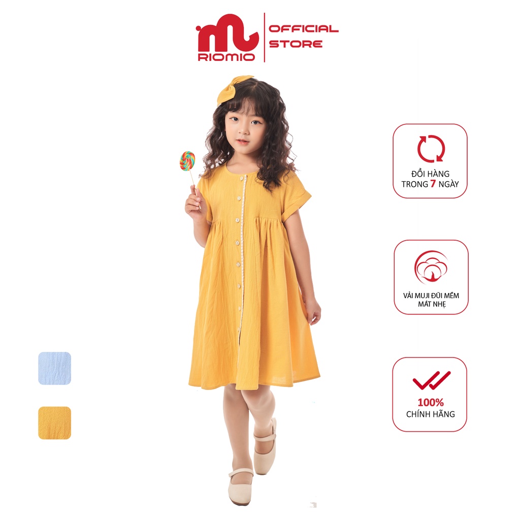 Váy bé gái 3-11 tuổi công chúa 𝐀𝐦𝐚𝐧𝐝𝐚 Riomio vải muji mềm mịn xếp ly dọc thân siêu xinh- RV106
