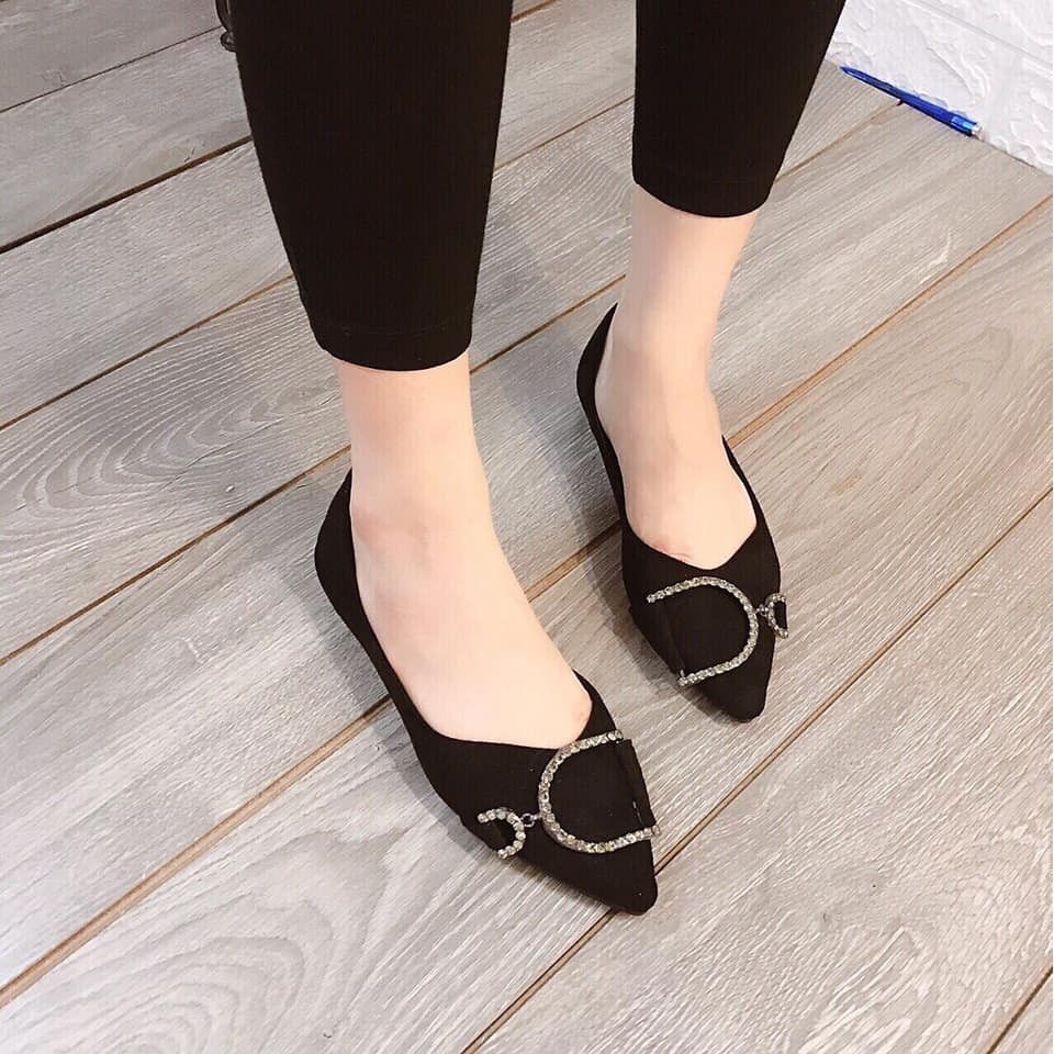 Giày búp bê phối khóa cao cấp