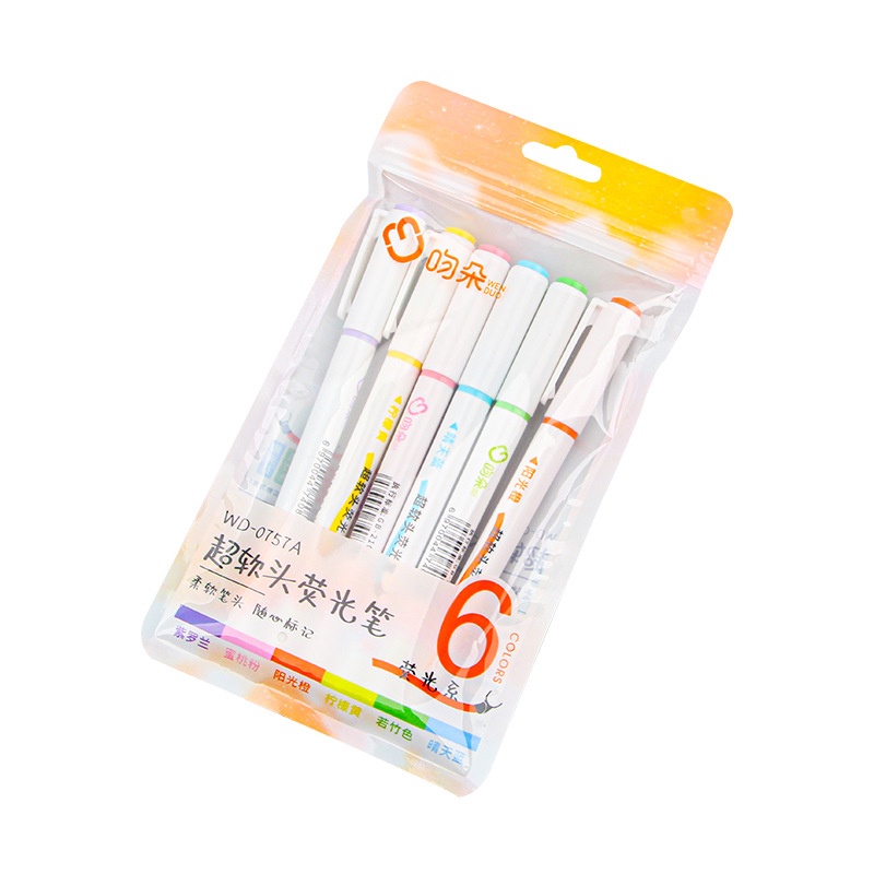 Bộ 6 Bút Phấn Bắt Sáng Màu Pastel Nhanh Khô Tạo Khối Màu Pastel Sáng Bóng