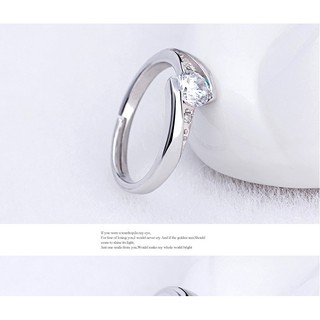 Nhẫn đôi Free size bạc 925 đính đá T184