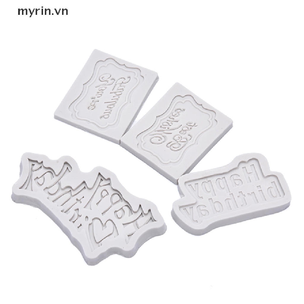 Khuôn Silicon Tạo Hình Chữ Happy Birthday 3D Trang Trí Bánh