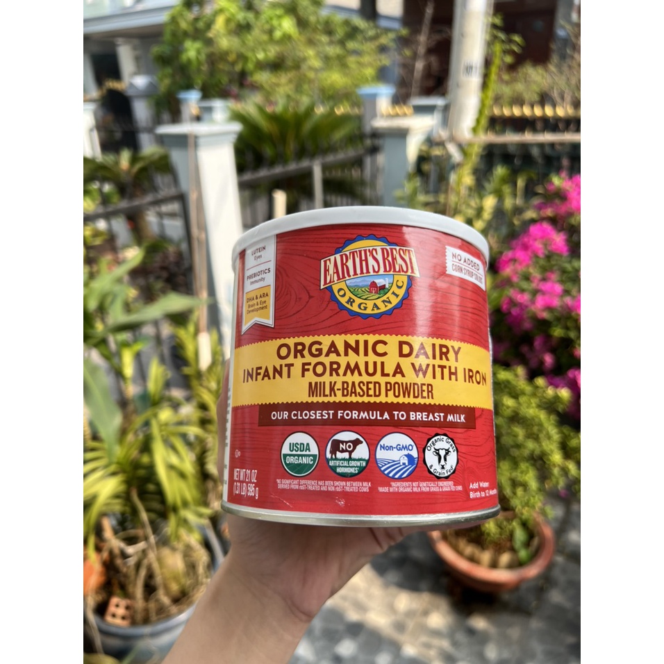 Sữa Earth’s Best Organic Infant Đỏ 595g