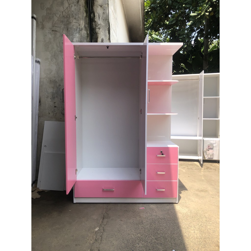 Tủ nhựa 3 cánh 2 ngăn kéo ngang 1m24 cao 1m85 TN303 | BigBuy360 - bigbuy360.vn