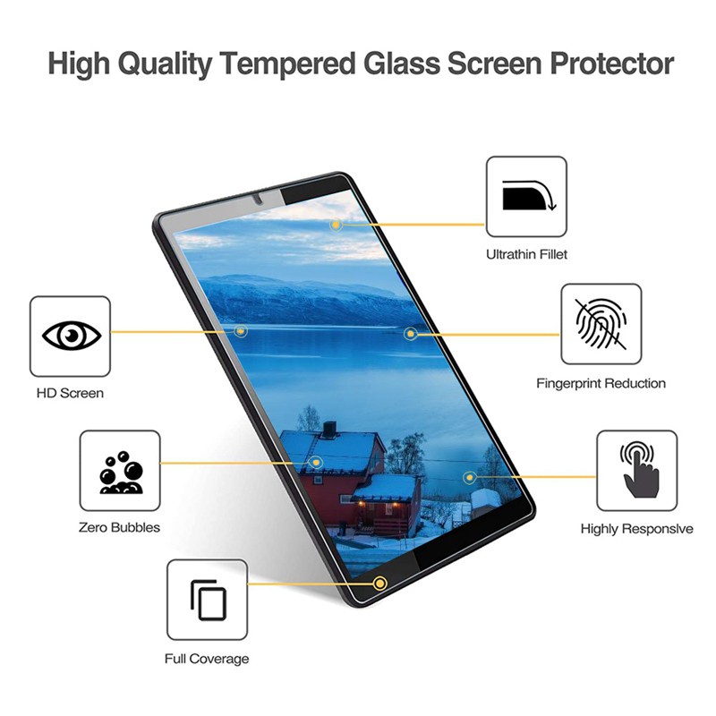 Set 2 Kính Cường Lực Bảo Vệ Màn Hình Hd Cho Lenovo Tab M8 (8 Inch), 9