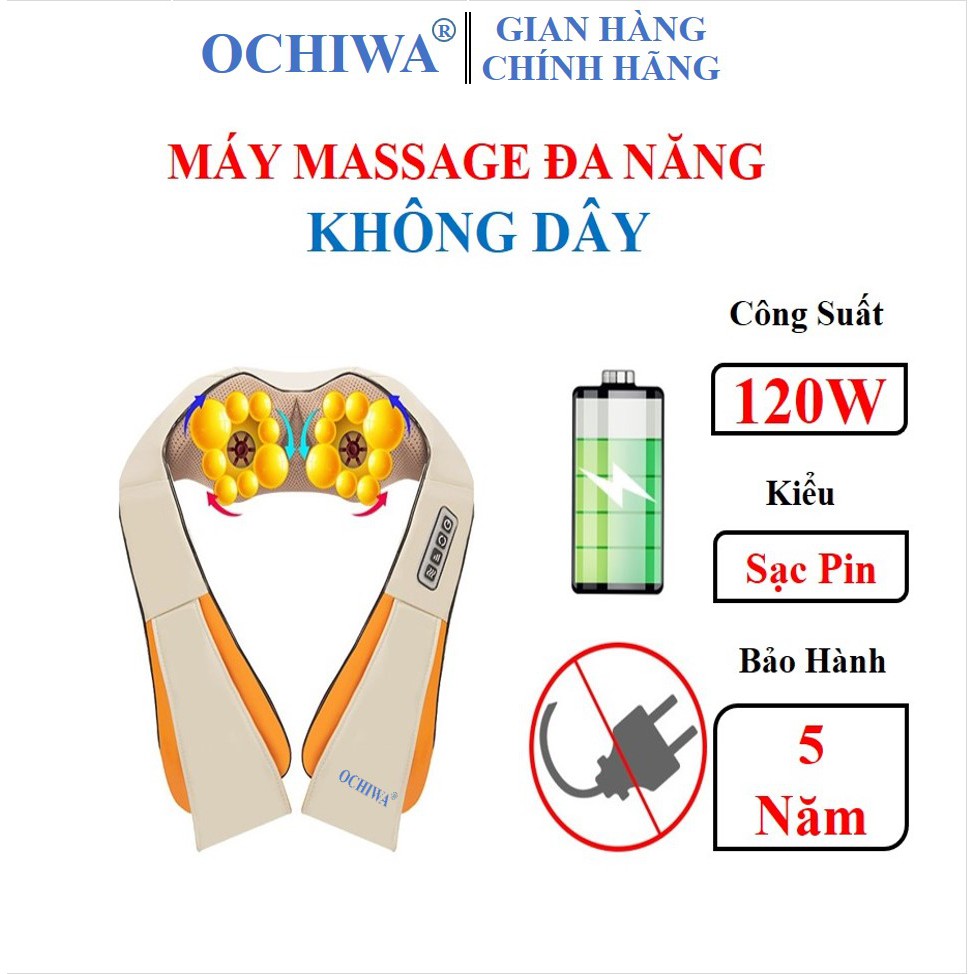Đai máy massage hồng ngoại OCHIWA đa năng mát xa vai gáy bụng Cổ lưng eo chân tay bảo hành 5 năm