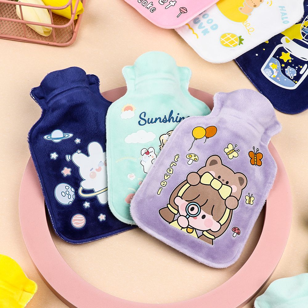 Túi chườm nước nóng/ lạnh giữ ấm tay chân họa tiết hoạt hình dễ thương chống nổ có thể tái sử dụng