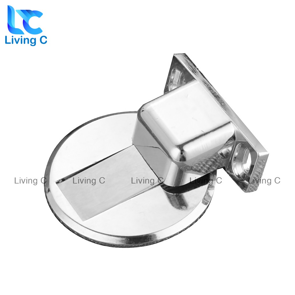 Chặn cửa thông minh INOX 304 Living C , bộ chặn cửa chống va đập kèm keo dán và ốc vặn có lực hút nam châm mạnh _CCI