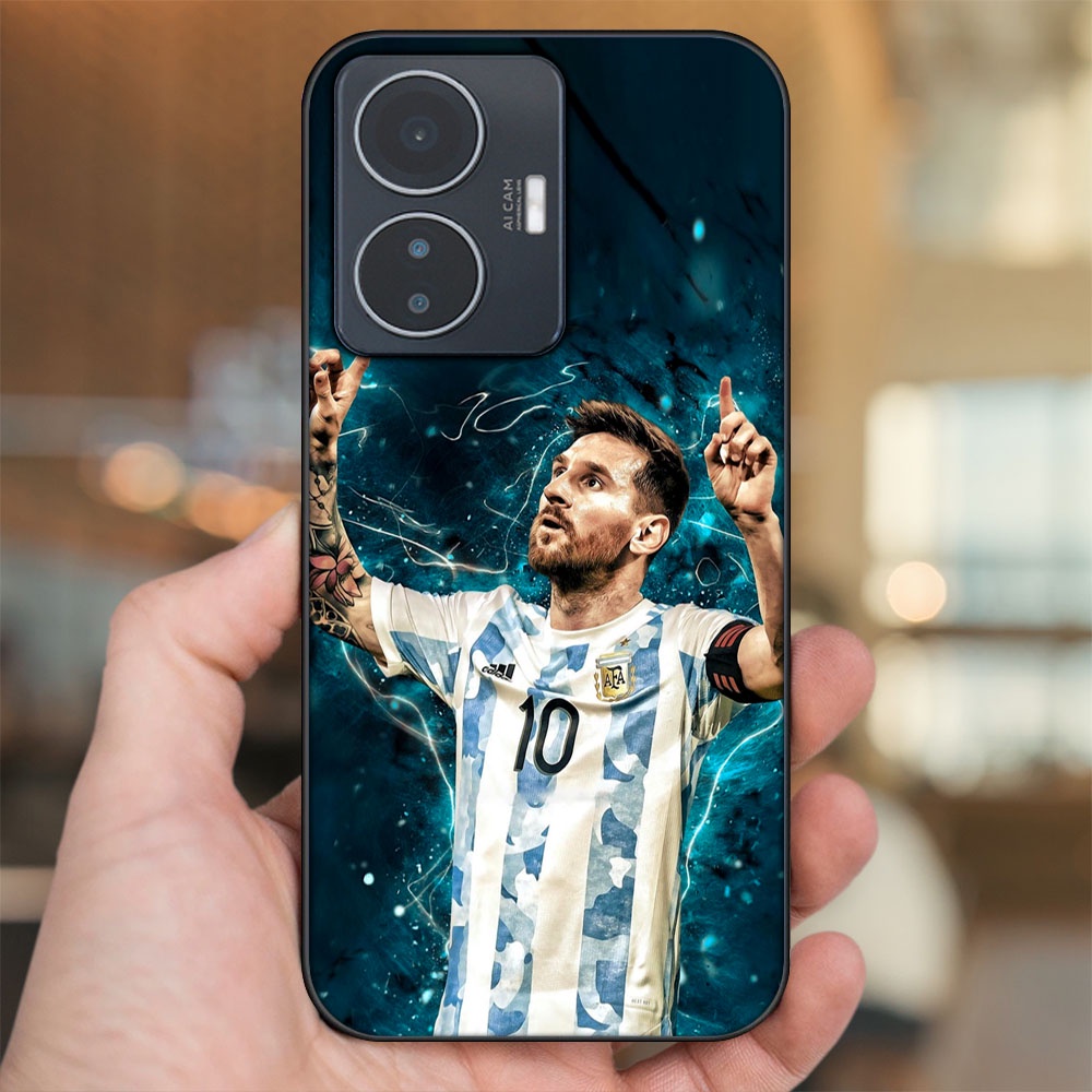 Ốp lưng Vivo Y55 2022 viền đen in hình Lionel Messi Barcelona PSG