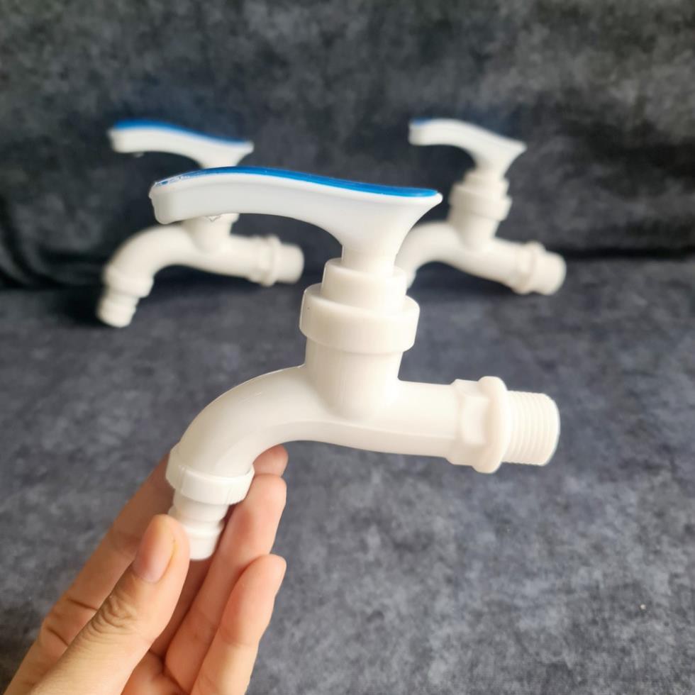 Vòi hồ D21 gắn tường chất liệu nhựa, vòi hồ nhựa lạnh, vòi xả máy giặt, vòi rẻ cho nhà trọ sinh viên