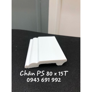 Phào chân tường nhựa composite trắng bản 8cm thanh dài 2m4