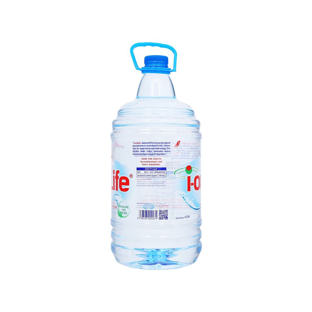 Thùng 4 chai nước uống i-on kiềm Alkaline I-on Life 4.5L - ion life khỏe ruột mát da
