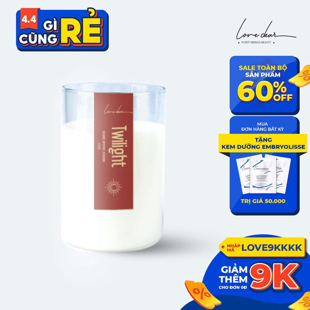 Nến Thơm Tinh Dầu Cao Cấp LoveDear - Twilight 100g Không Khói Decor Sang Trọng