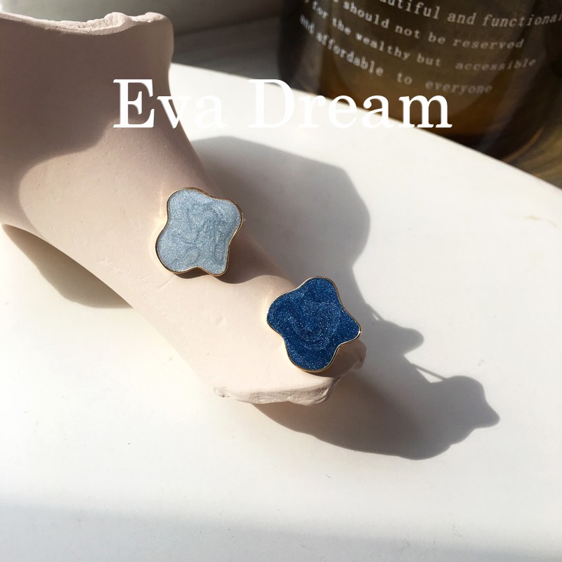 Khuyên tai, hoa tai nữ đá xanh đi biển phong cách Vintage, H30, Eva Dream