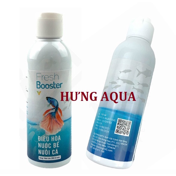 Khử clo hồ cá, dung dịch khử nước mới hồ cá chống sốc cá khi thay nước FRESH BOOSTER 100ml (chính hãng)