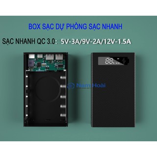 Box sạc dự phòng 5 cell hổ trợ sạc nhanh QC 3.0, PD 3.0 ( Có thể dể dàng tháo nắp để thay pin khi sử dụng lâu ngày )
