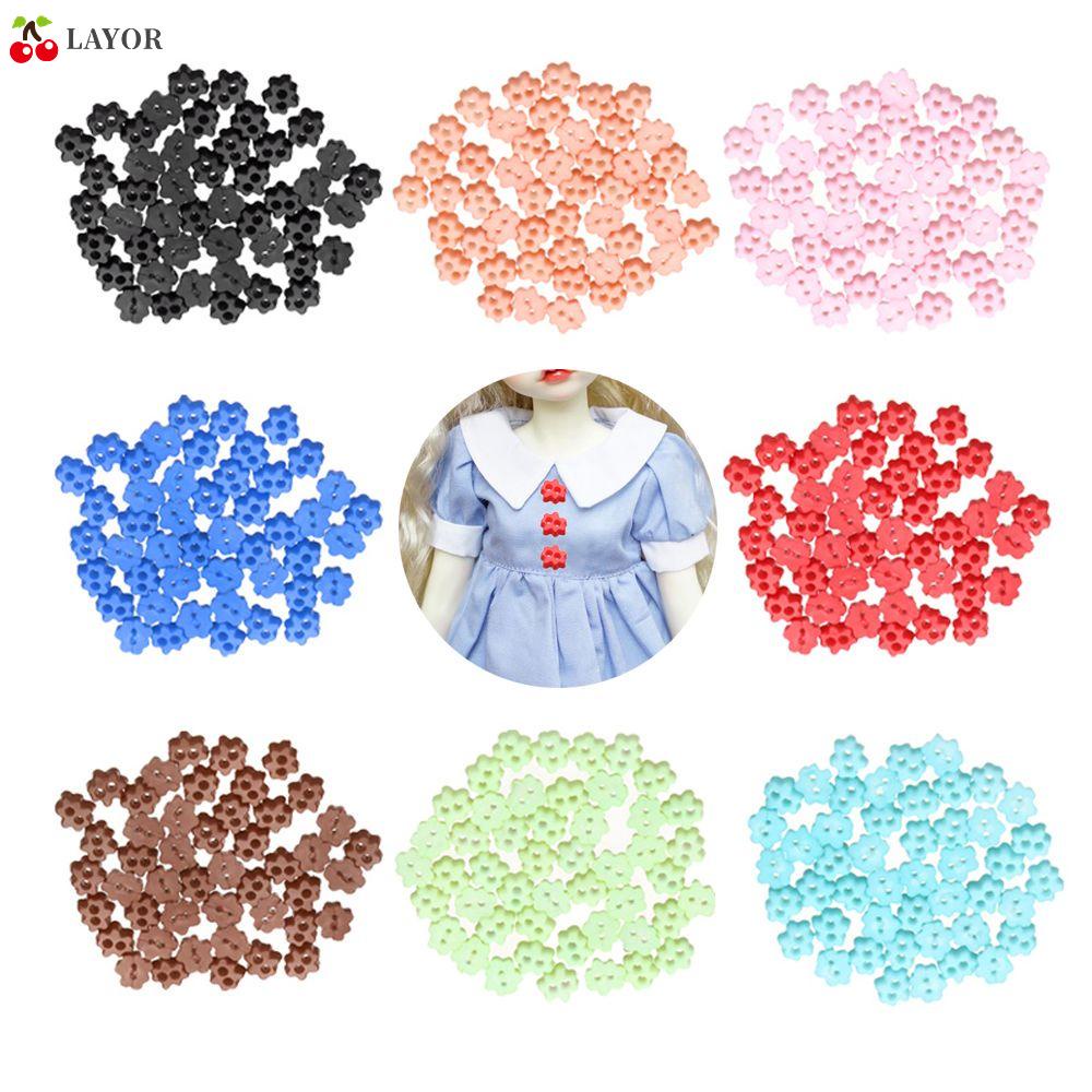 Set 50 Nút Áo 4mm Nhiều Màu Sắc Cho Búp Bê
