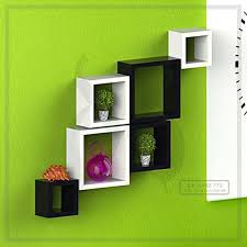 Set Kệ treo tường 6 hình ô vuông cao cấp cạnh 25-20-15cm