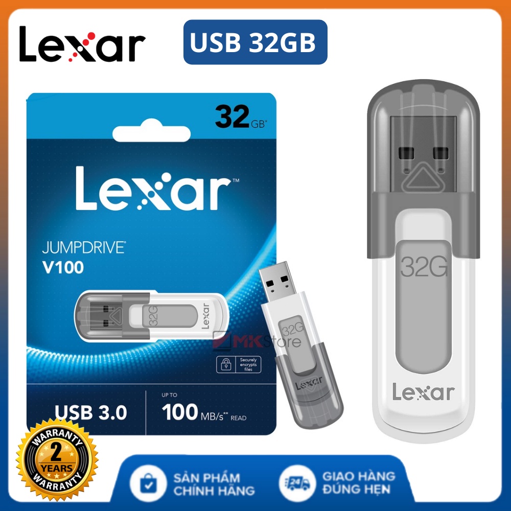 USB 32Gb Lexar Jumdrive S57 / V100 USB 3.0 Thiết kế nhỏ gọn , Bền Bỉ - Bảo hành 24 tháng