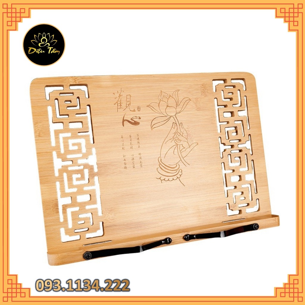 Kệ đọc kinh Sách, Giá Đỡ Đọc Sách Bằng Gỗ Tre Hoàn Toàn Tự Nhiên size Kệ 29x39cm