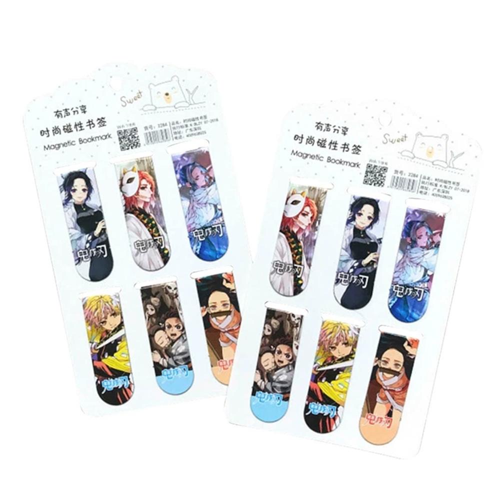 Set 6 Thẻ Đánh Dấu Trang Sách 15H Hình Anime Demon Slayer Kamado Tanjirou