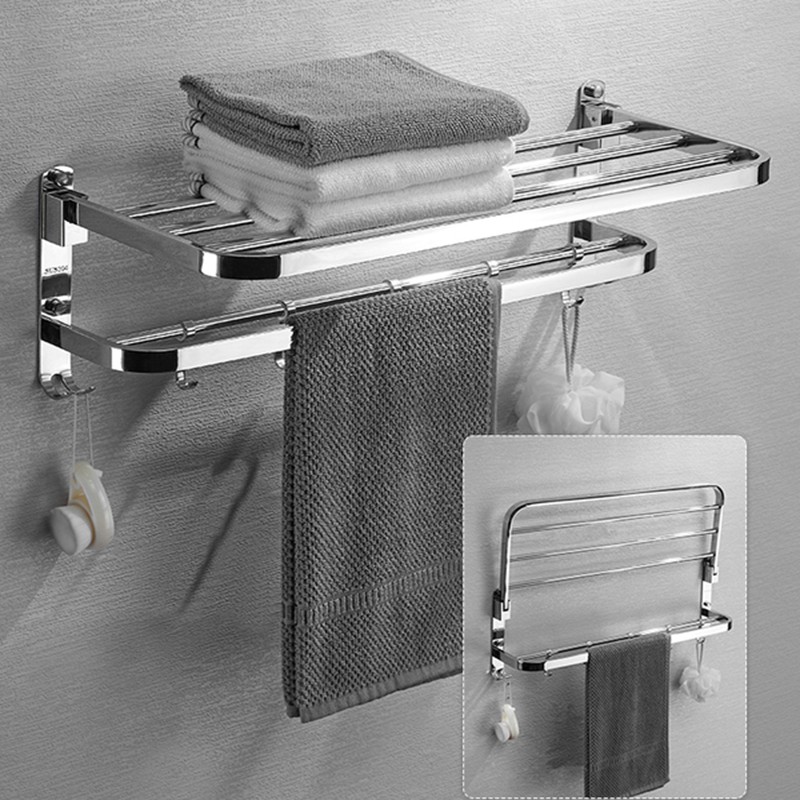 Kệ Để Áo Tắm, Khăn Tắm - Thanh Vắt Khăn - Móc Treo Đồ Nhà Tắm 3 Trong 1- Sản Phẩm Inox 304 Dán Tường Chắc Chắn, Tiện Lợi