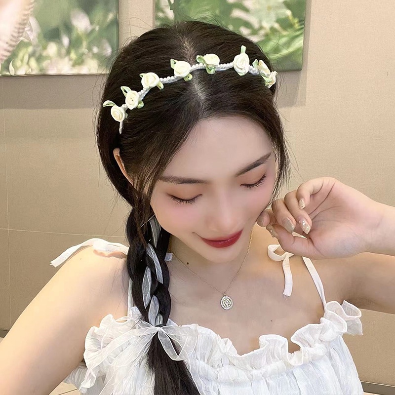 Băng Đô Hoa Đính Ngọc Trai Nhân Tạo Thời Trang