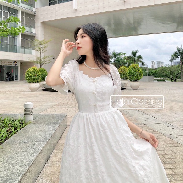 Đầm Maxi Phối Nút Xinh Xắn