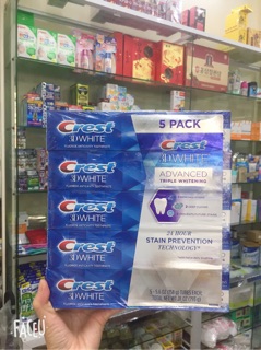 Kem Đánh Răng CREST 3D White Advanced Whitening 158g