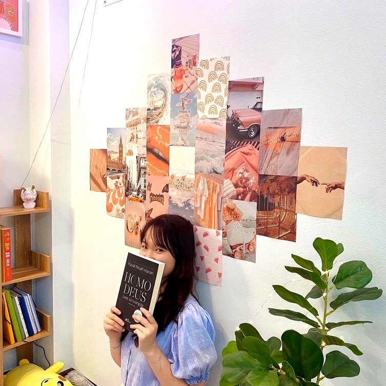 Ảnh trang trí phòng ngủ postcard decor vintage dán tường wall collage