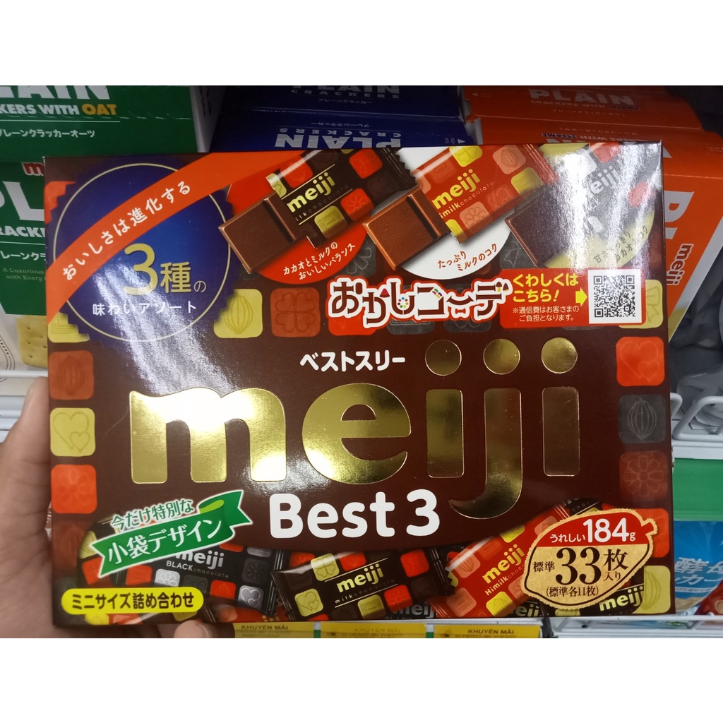 Kẹo Socola Meiji Best 3 loại 33 cái